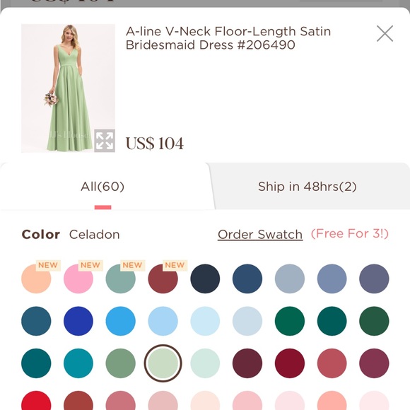 Green Maxi A-line Dress with V-neck for Wedding Guest - Picture 3 of 7